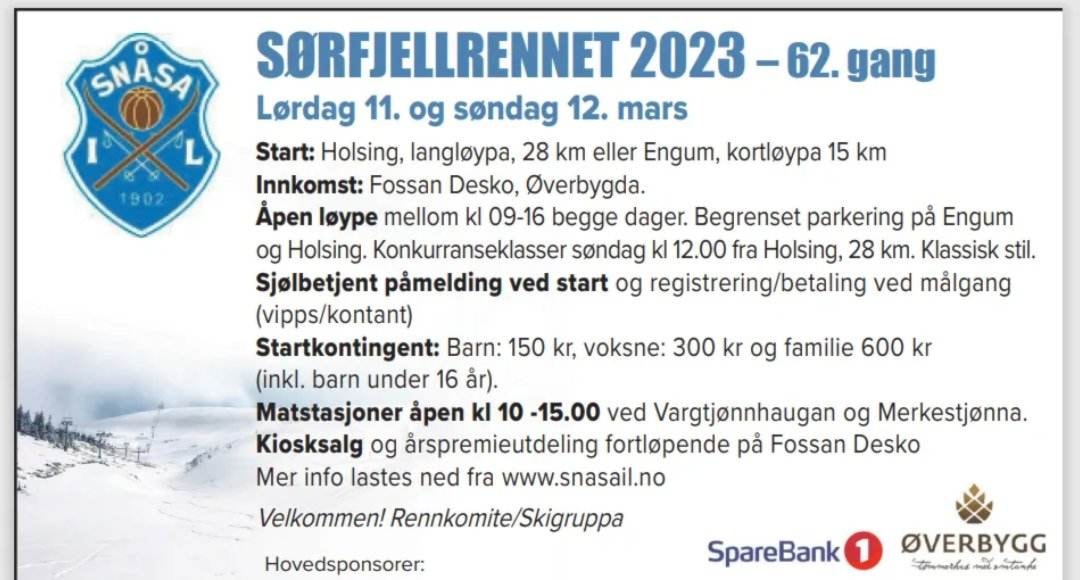 Velkommen til Sørfjellrennet!